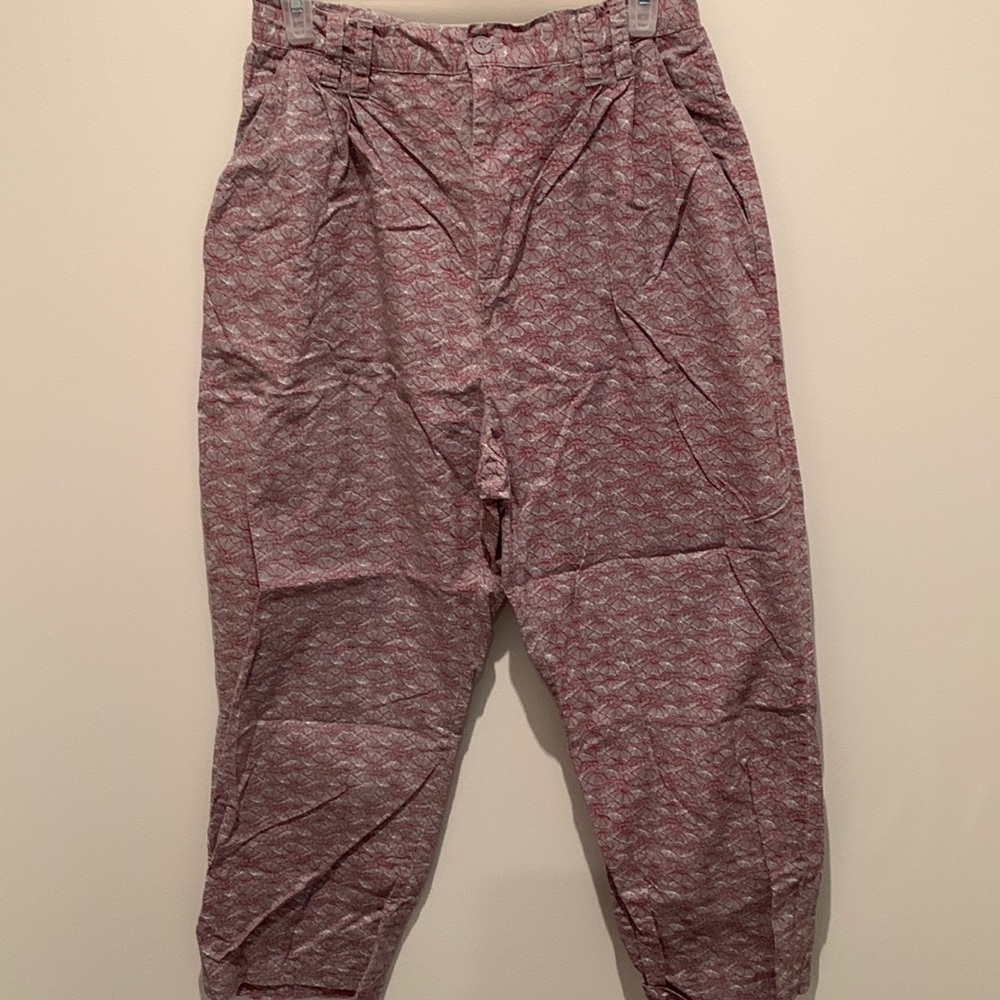 Vintage umbrella print trousers